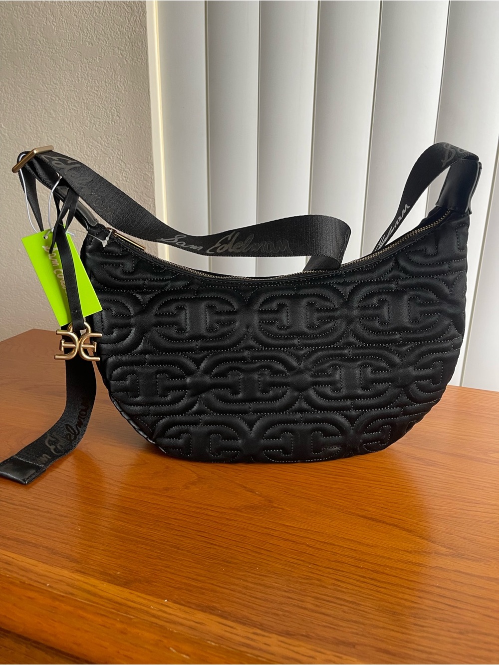 Sam Edelman Ethyl Crescent Sling Crossbody Bag Black